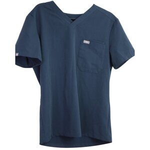 Figs Navy Blue Scrub Top Size Xtra Small Double Pockets